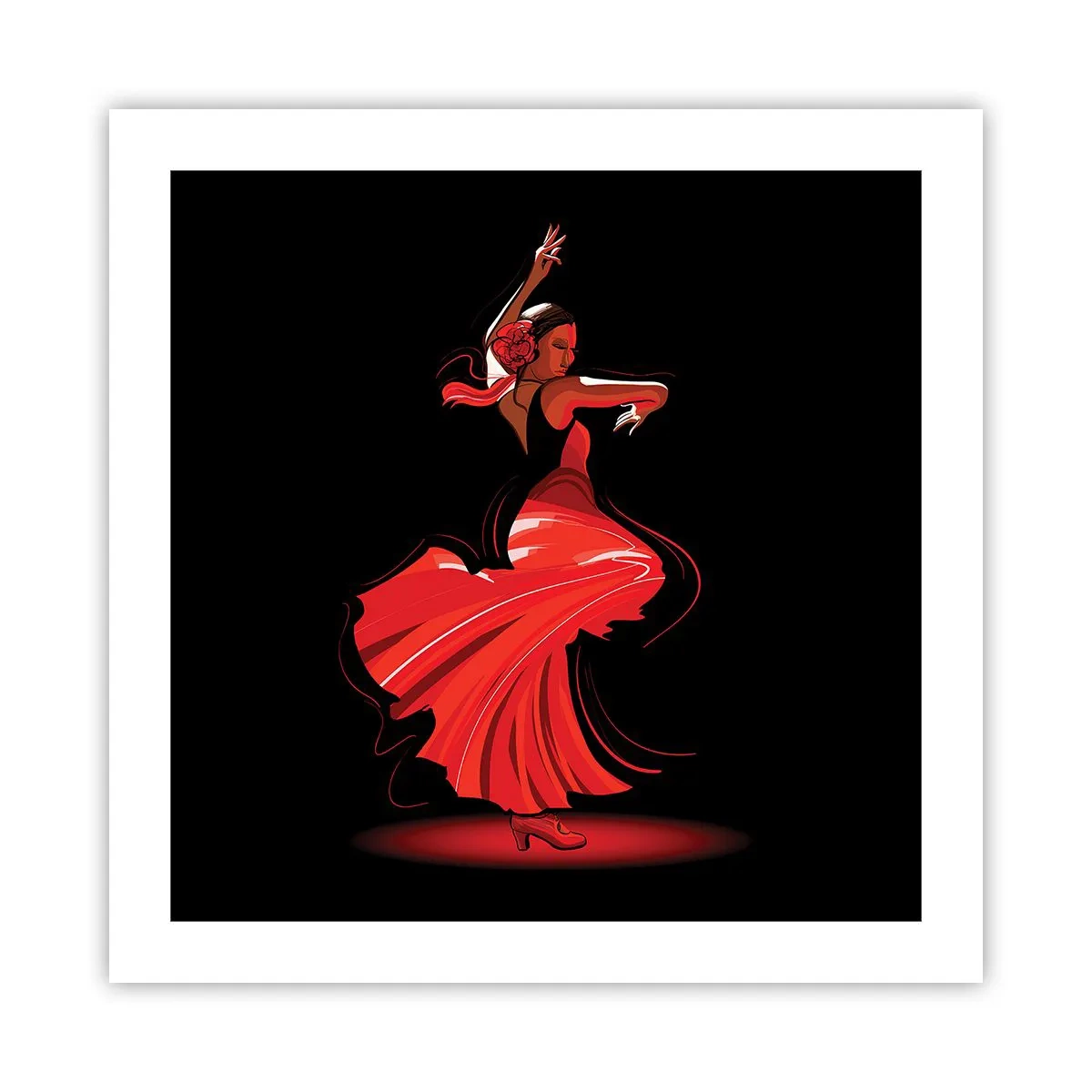 Poster - Der feurige Geist des Flamenco - 50x50 cm