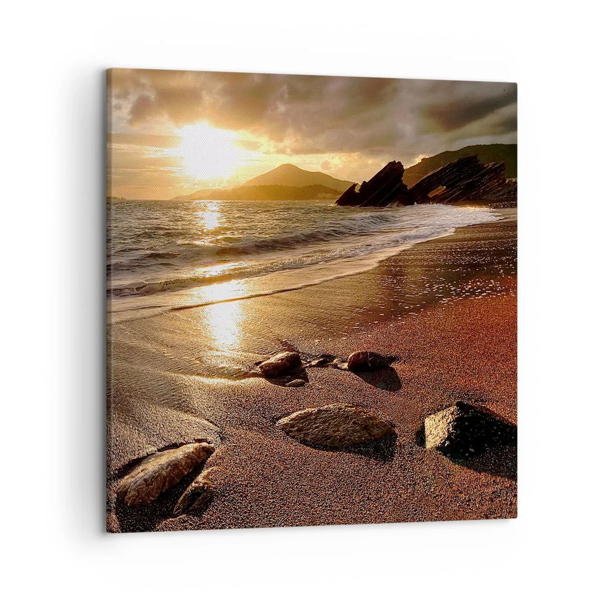 Bild auf Leinwand - Leinwandbild - Folge der Sonne zu den Hügeln - 50x50 cm