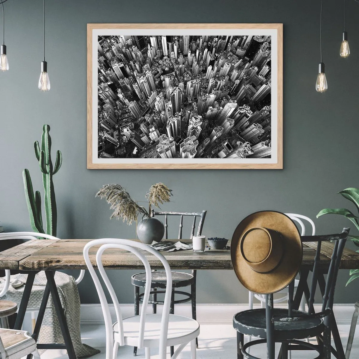 Poster in einem Rahmen aus heller Eiche - Immer höher und höher - 40x30 cm