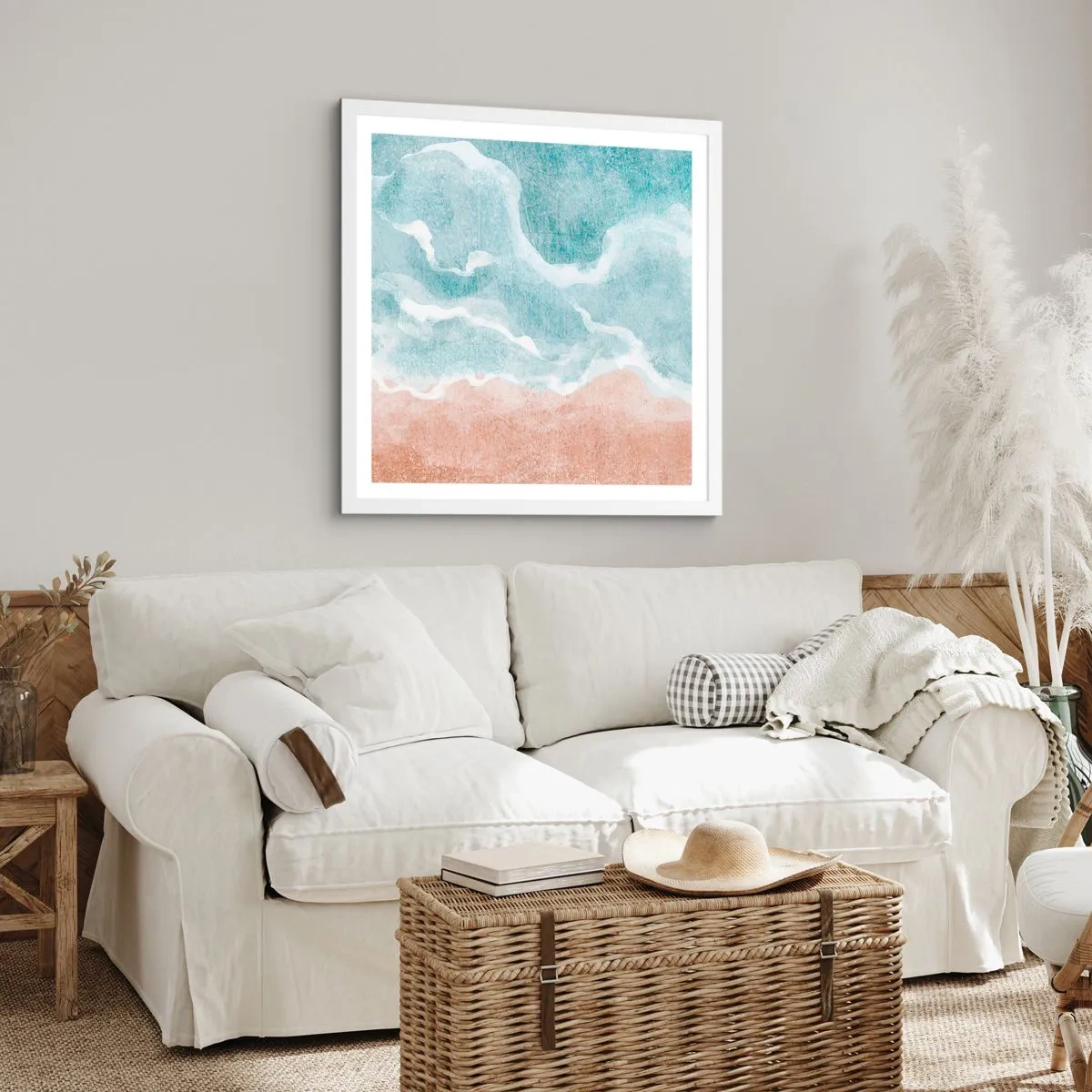Poster in einem weißen Rahmen - Cloud-Abstraktion - 60x60 cm