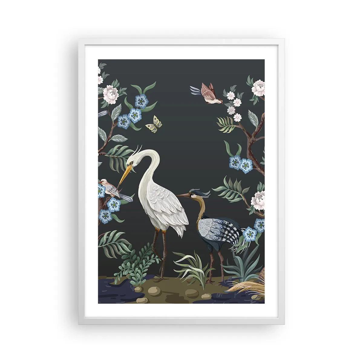 Poster in einem weißen Rahmen - Vogelparade - 50x70 cm