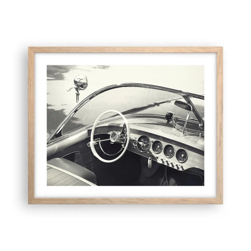 Poster in einem Rahmen aus heller Eiche - Wetter für die Reichen - 50x40 cm