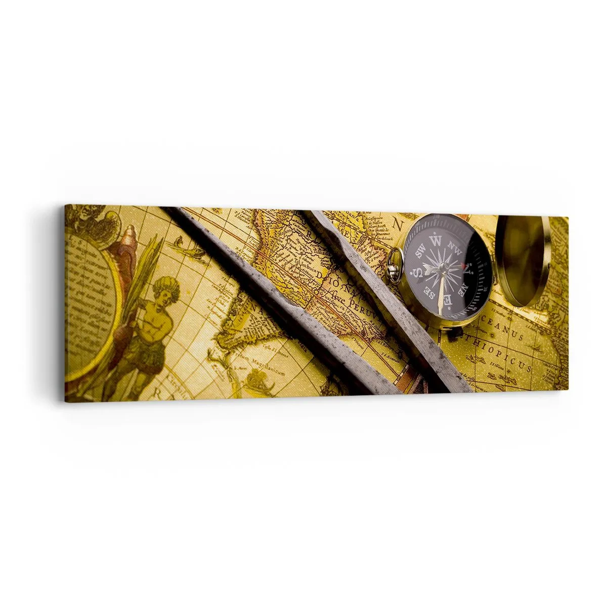 Bild auf Leinwand - Leinwandbild - Wo sind diese Schätze? - 90x30 cm