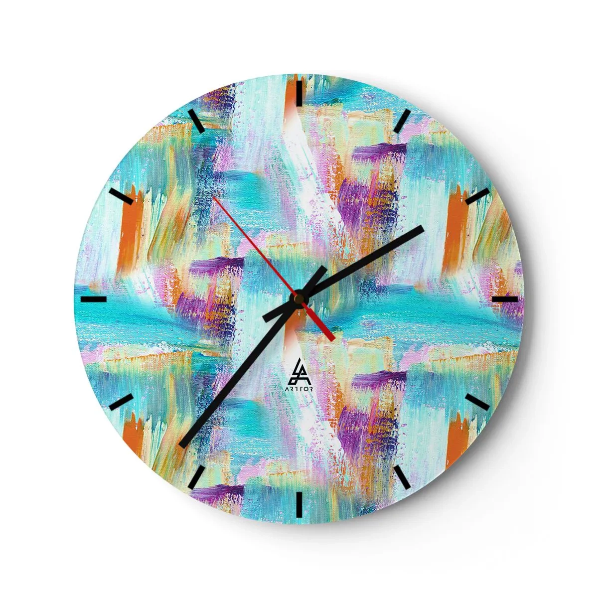 Wanduhr - Glasuhr - Fröhlicher Labyrinth-Liner - 30x30 cm