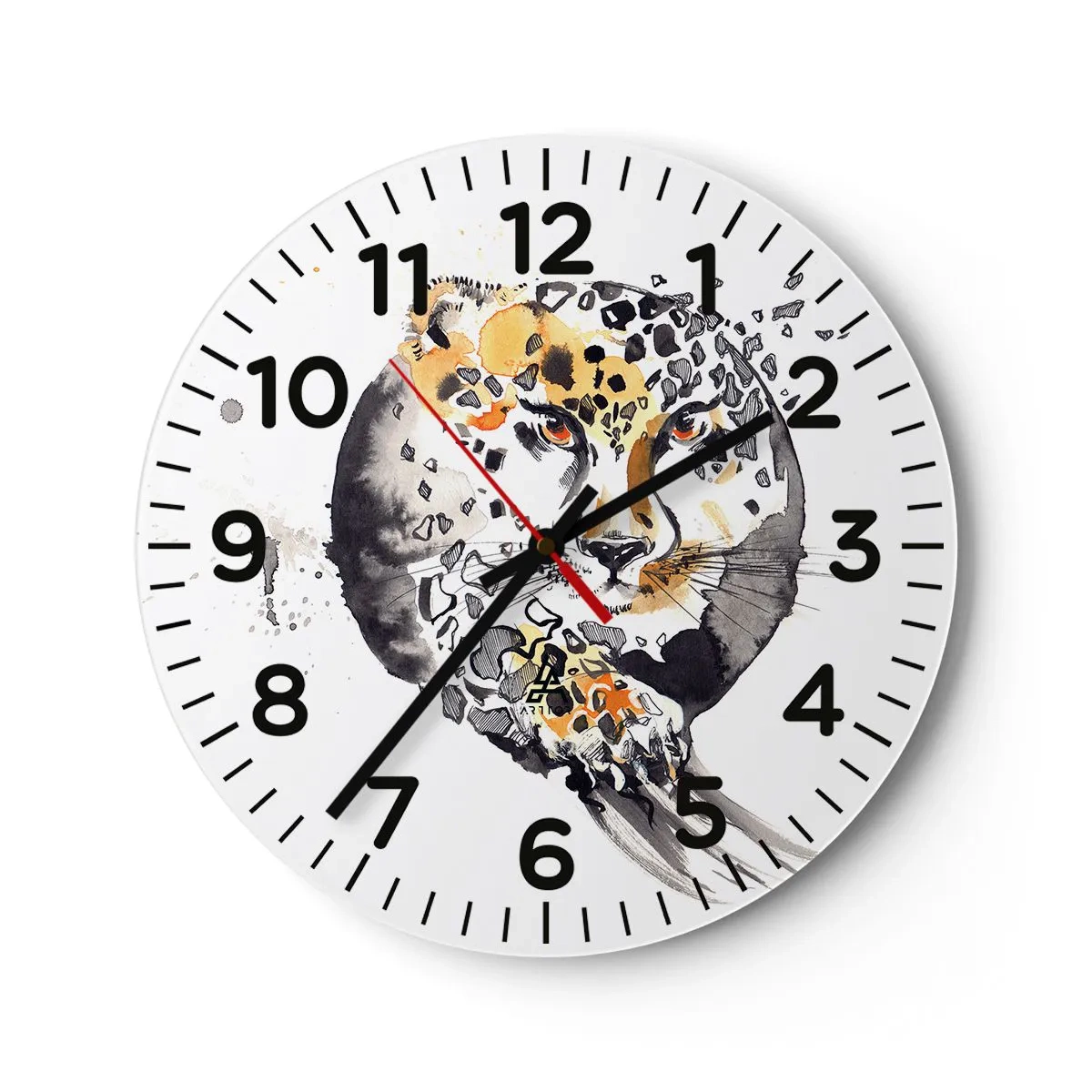 Wanduhr - Glasuhr - Raubtierschönheit - 40x40 cm