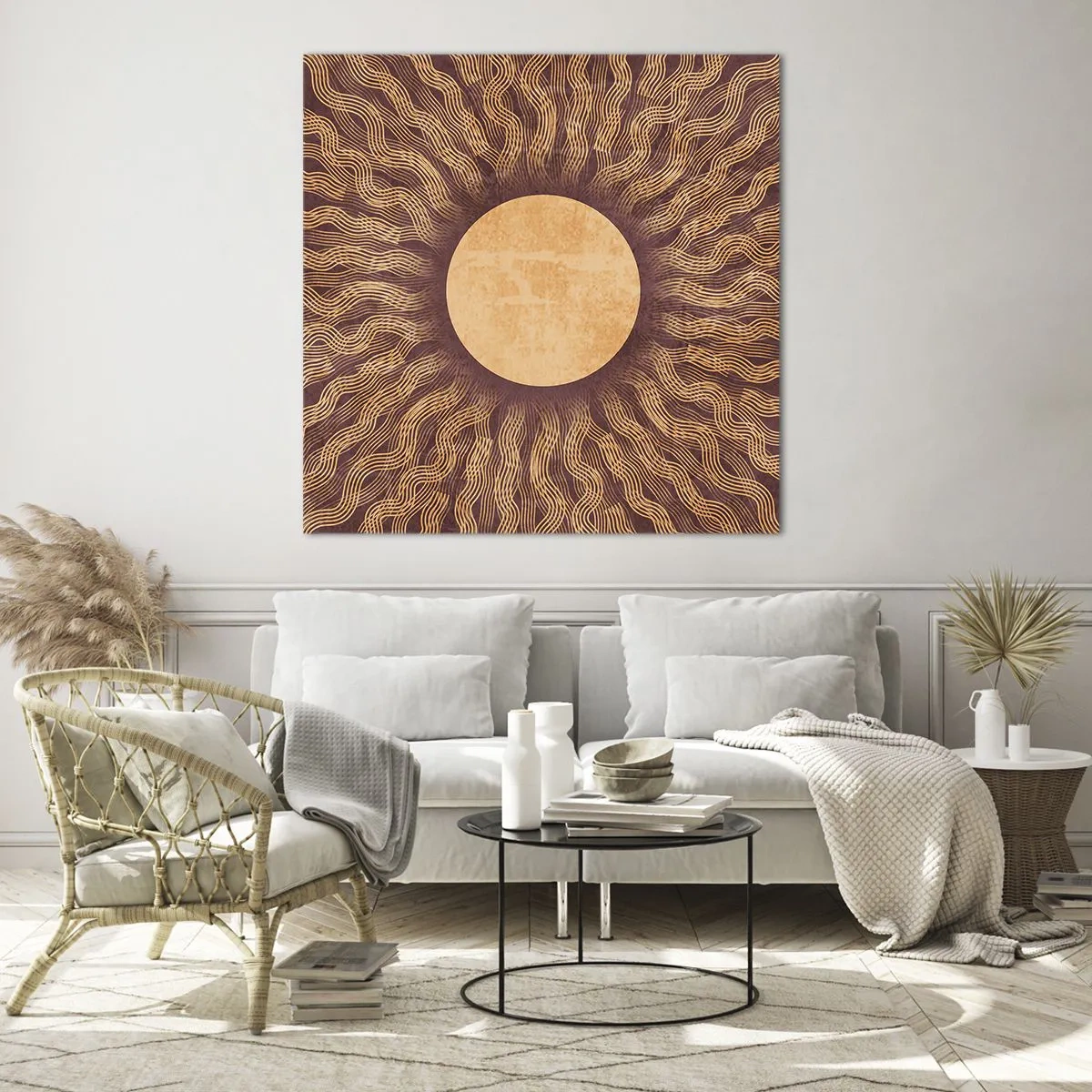 Glasbild - Bild auf glas - Sonnensymbol - 70x70 cm