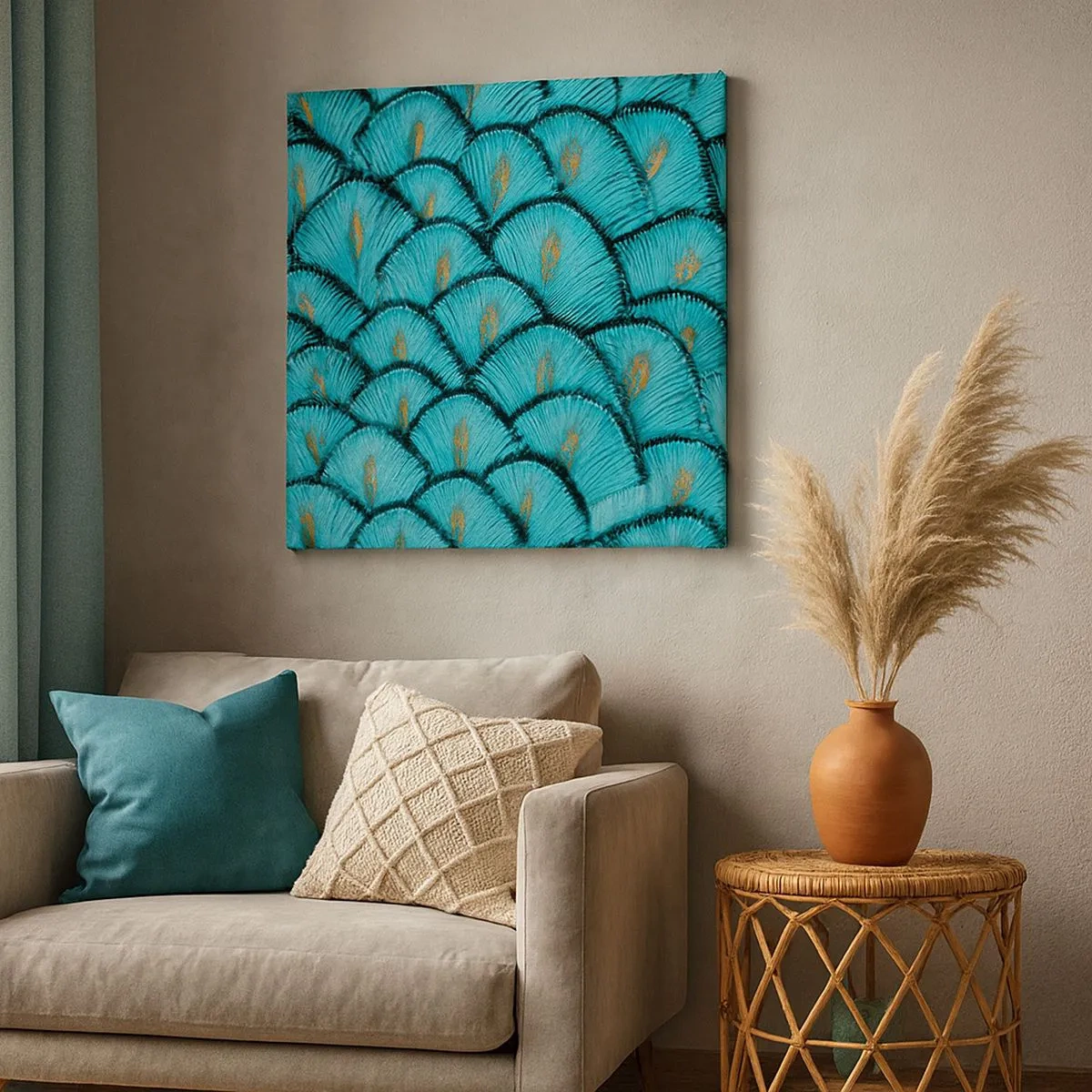 Bild auf Leinwand - Leinwandbild - Große Federgala - 30x30 cm