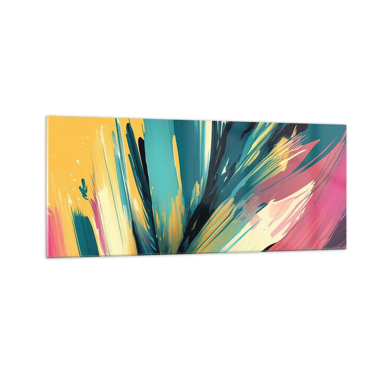 Glasbild - Bild auf glas - Komposition – eine Explosion der Freude - 100x40 cm