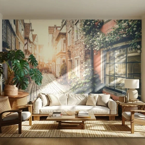 Fototapete Standard Eco - Rosenallee im rosa Schein - Stadt, Niederlande, Die Architektur - 300x210 cm