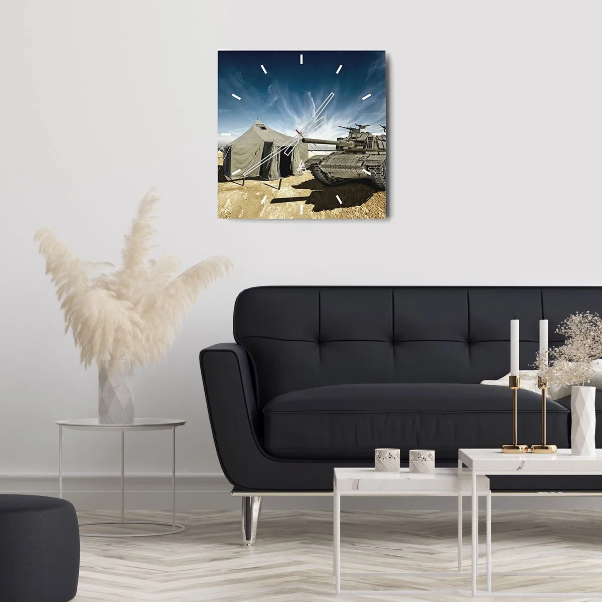 Wanduhr - Glasuhr - Ein militärischer Traum - 30x30 cm