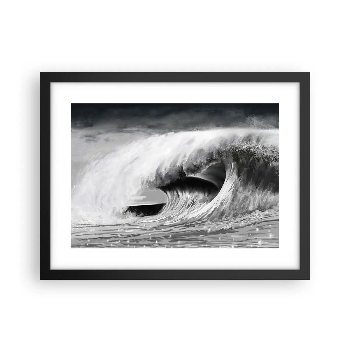 Poster in einem schwarzem Rahmen - Wut des Ozeans - 40x30 cm