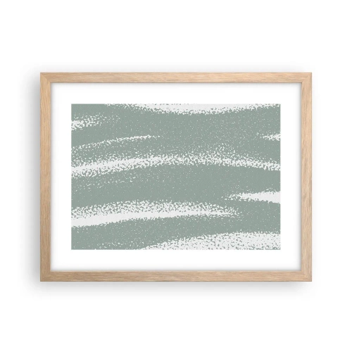 Poster in einem Rahmen aus heller Eiche - Abstraktion im Winterklima - 40x30 cm