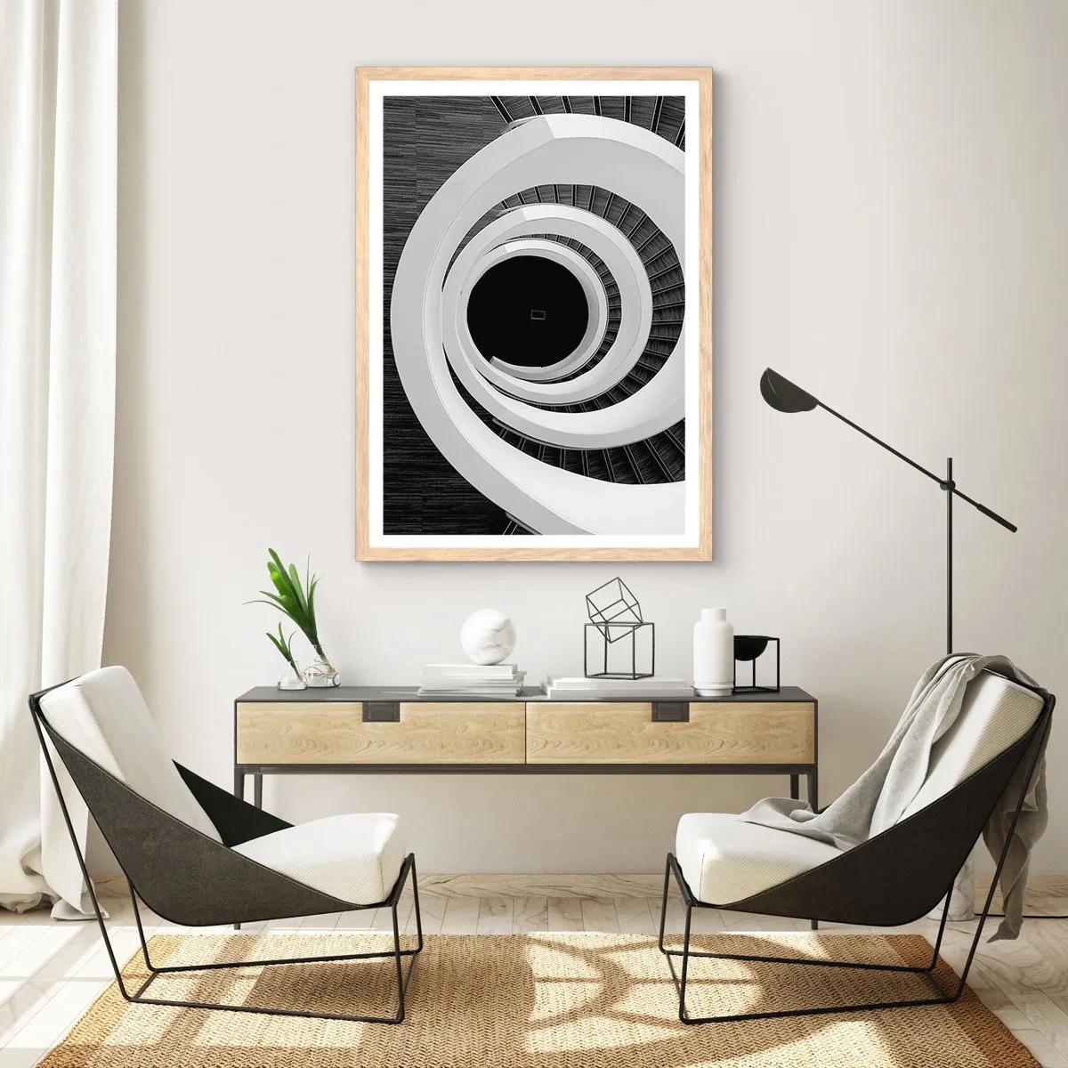 Poster in einem Rahmen aus heller Eiche - Zum Kern der Sache - 50x70 cm