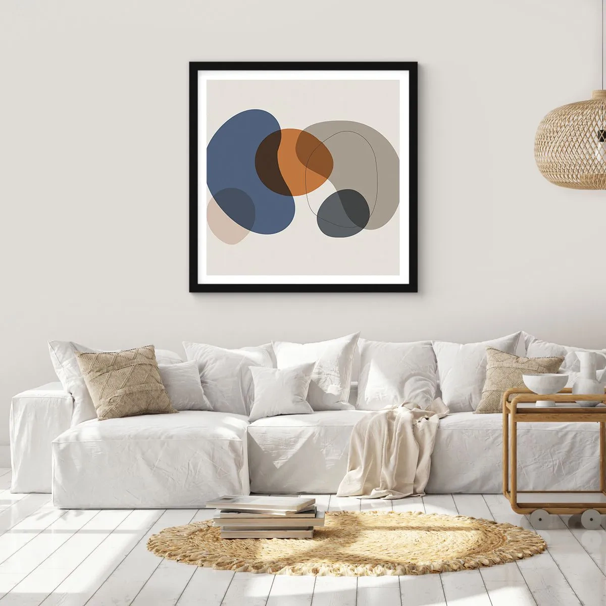 Poster in einem schwarzem Rahmen - Farbtropfen - 30x30 cm