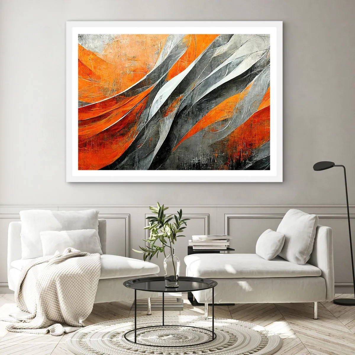 Poster in einem weißen Rahmen - Hitze und Kälte - 50x40 cm