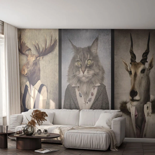 Fototapete Premium Canvas - Pelze sind wieder in Mode - Abstraktion, Fantasie, Elch - 500x350 cm