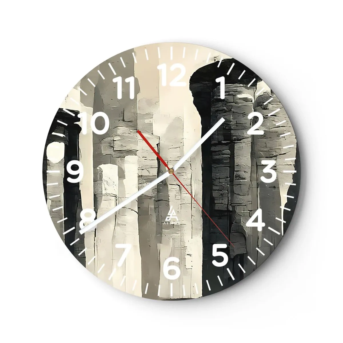 Wanduhr - Glasuhr - Majestät der Antike - 40x40 cm