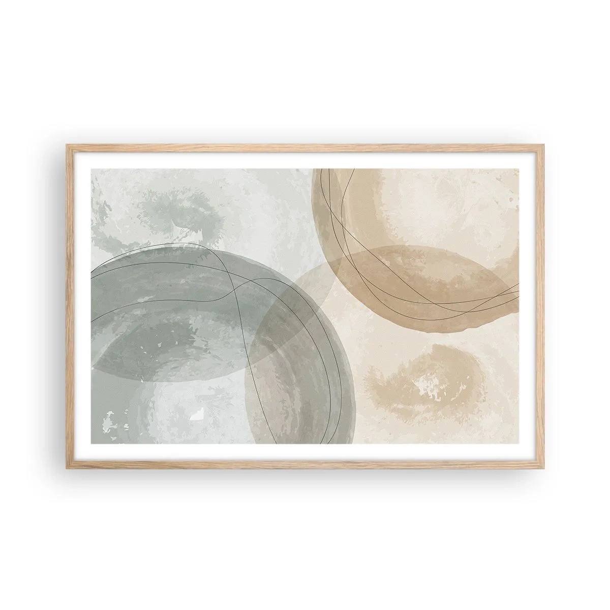 Poster in einem Rahmen aus heller Eiche - Welten durchdringen - 91x61 cm