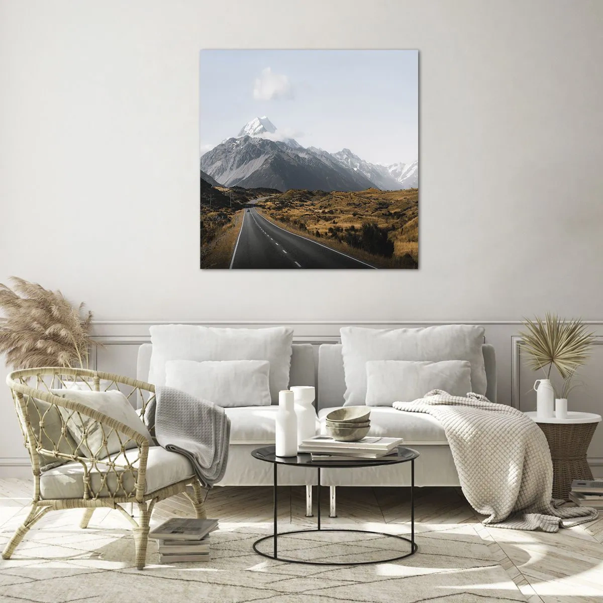 Glasbild - Bild auf glas - Der Weg ins Herz der Berge - 30x30 cm