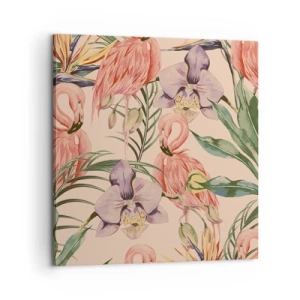 Bild auf Leinwand - Leinwandbild - Rosa Ballett in Blumen - 60x60 cm