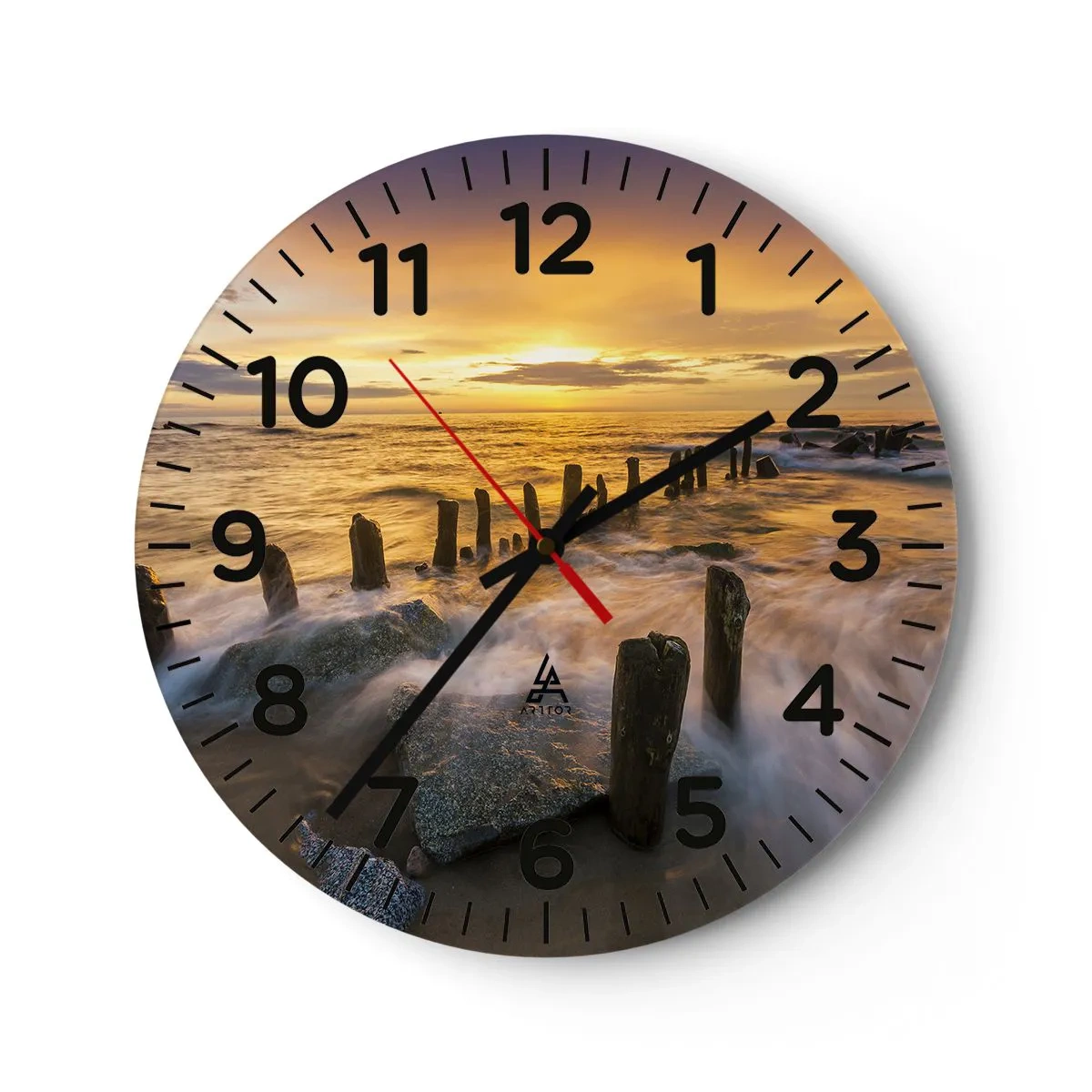Wanduhr - Glasuhr - Die raue Schönheit der Ostsee - 30x30 cm