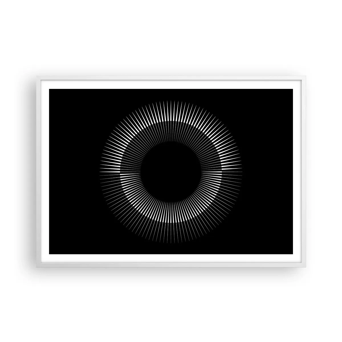 Poster in einem weißen Rahmen - Schwarze Sonne - 100x70 cm