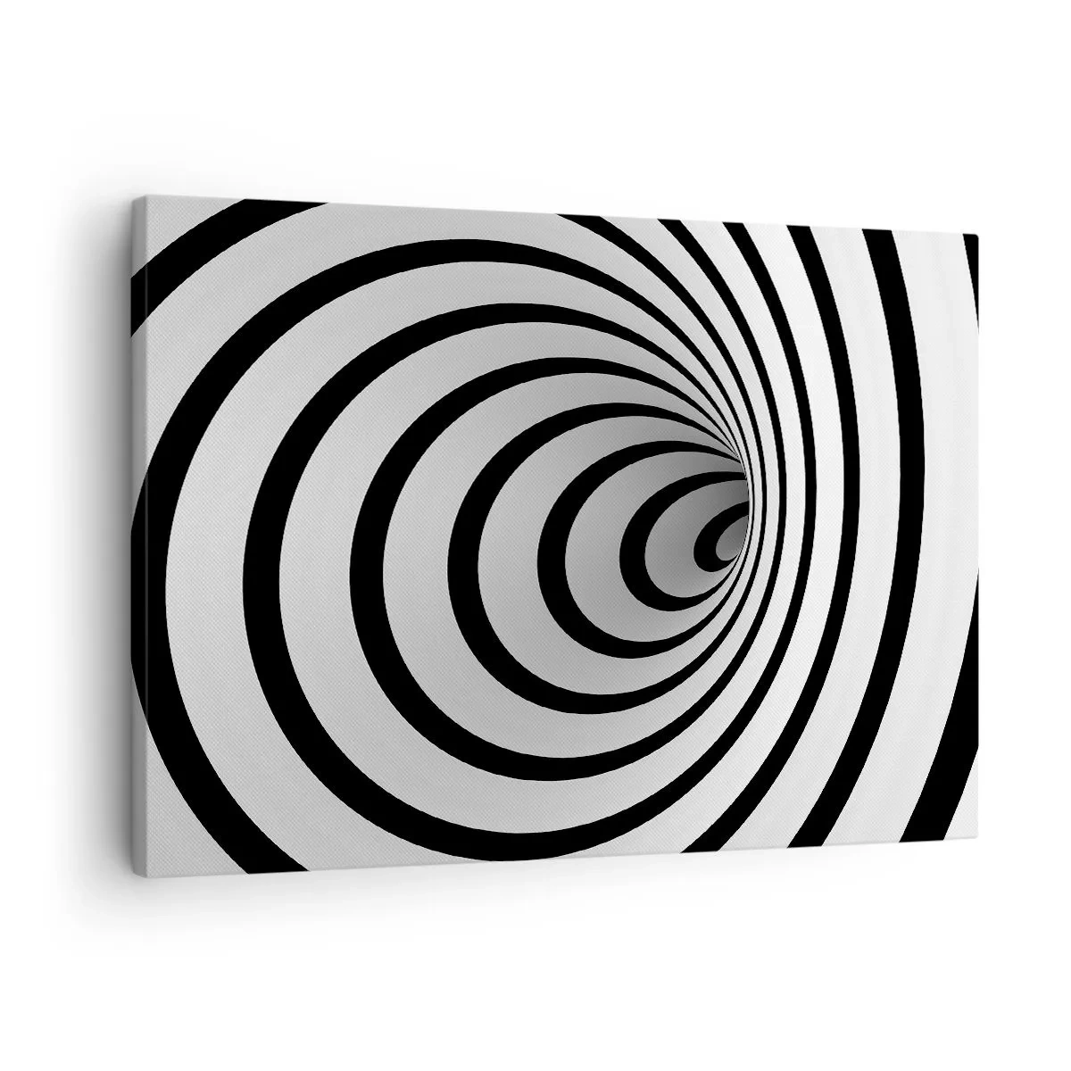 Bild auf Leinwand - Leinwandbild - Eine schwarz-weiße Spirale mit hypnotischer Wirkung - 70x50cm - Sie können dem auch nicht widerstehen? - Moderne Wanddekoration für Wohnzimmer und Schlafzimmer ARTTOR