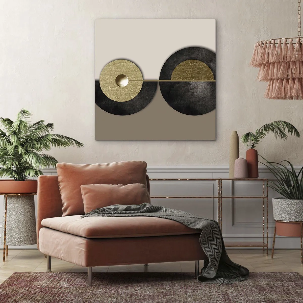Bild auf Leinwand - Leinwandbild - Variationen rund um den Kreis - 50x50 cm