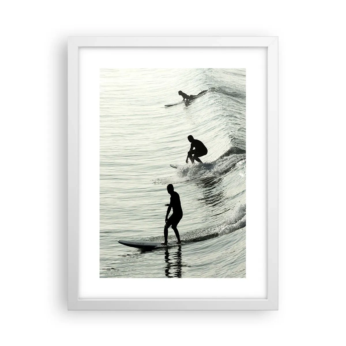 Poster in einem weißen Rahmen - Gegen die Welle - 30x40 cm