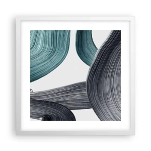 Poster in einem weißen Rahmen - Smaragdgrüne und schwarze Pfade - 40x40 cm