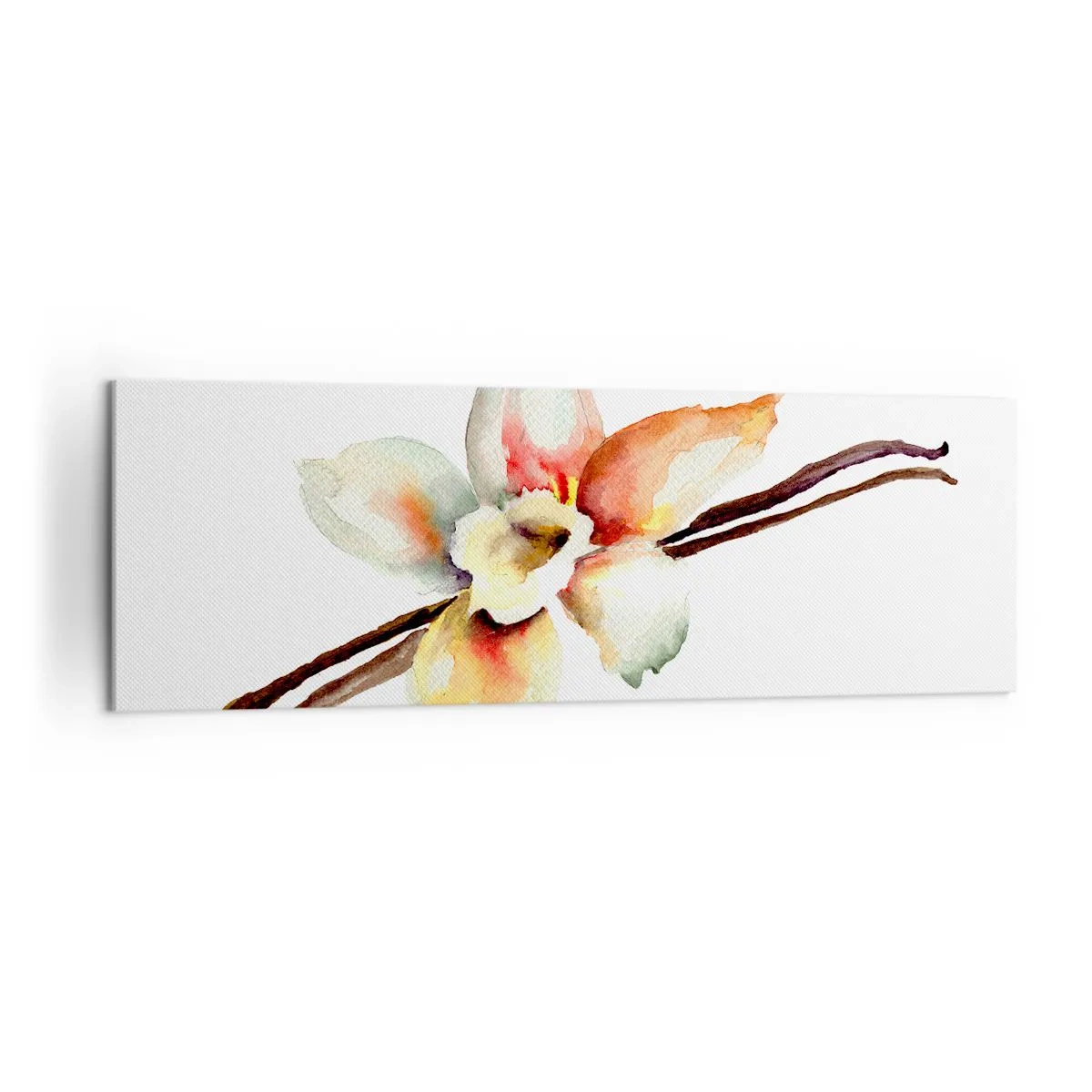 Bild auf Leinwand - Leinwandbild - Aquarell-Blumenillustration in Pastellfarben - 160x50cm - Süße mit Farbe verschüttet - Moderne Wanddekoration für Wohnzimmer und Schlafzimmer ARTTOR