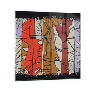 Glasbild - Bild auf glas - Spontane Komposition - 30x30 cm