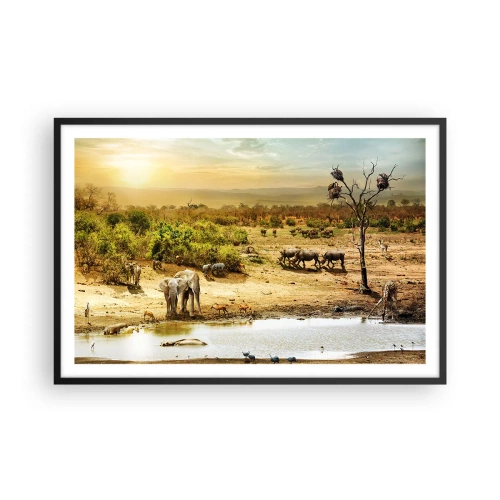 Poster in einem schwarzem Rahmen - Ein Fluss floss aus Eden ... - 91x61 cm
