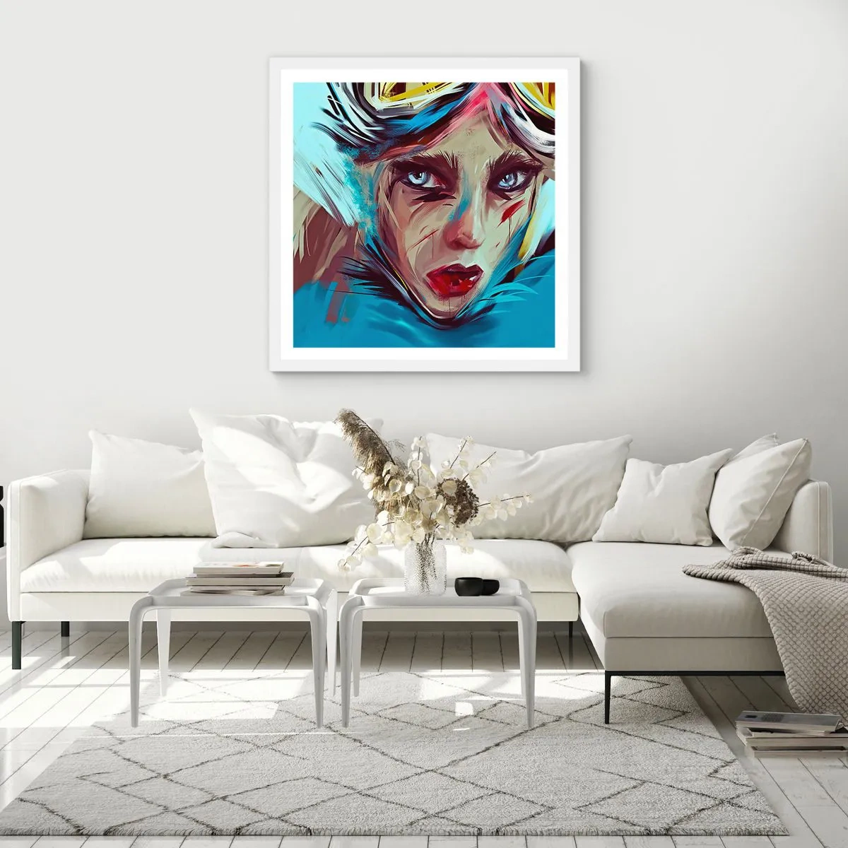 Poster in einem weißen Rahmen - Strassenkämpferin - 30x30 cm