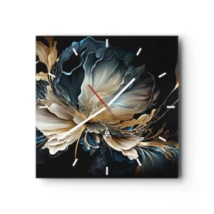 Wanduhr - Glasuhr - Märchenhafte Farnblume - 40x40 cm