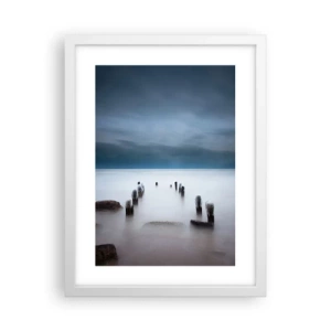 Poster in einem weißen Rahmen - Nachdenklicher See - 30x40 cm