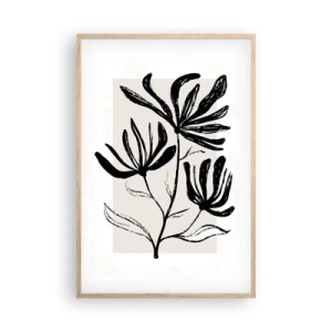 Poster in einem Rahmen aus heller Eiche - Skizze für das Herbarium - 61x91 cm
