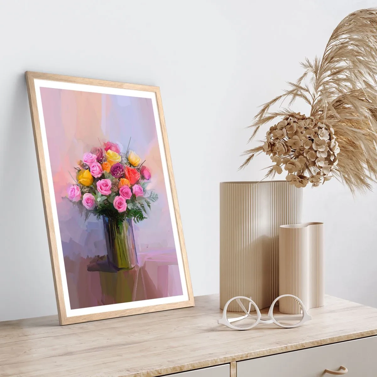 Poster in einem Rahmen aus heller Eiche - Festgehaltene Schönheit - 50x70 cm