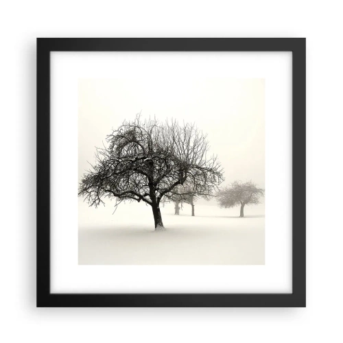 Poster in einem schwarzem Rahmen - Winterschlaf - 30x30 cm