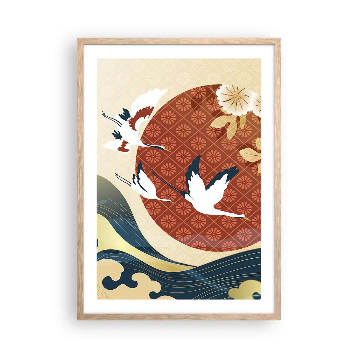 Poster in einem Rahmen aus heller Eiche - Japanisches Märchen - 50x70 cm