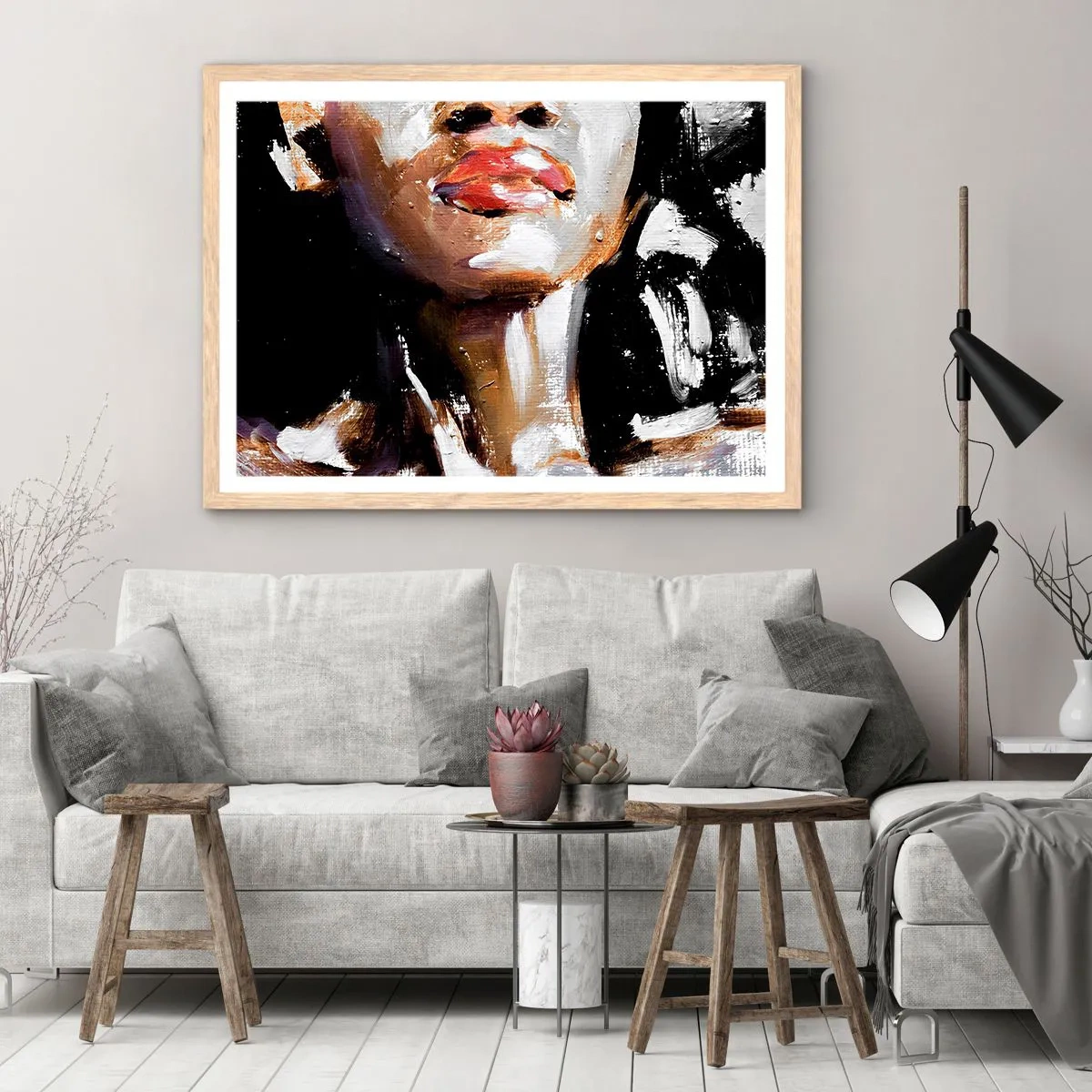 Poster in einem Rahmen aus heller Eiche - Stolz ohne Vorurteile - 50x40 cm