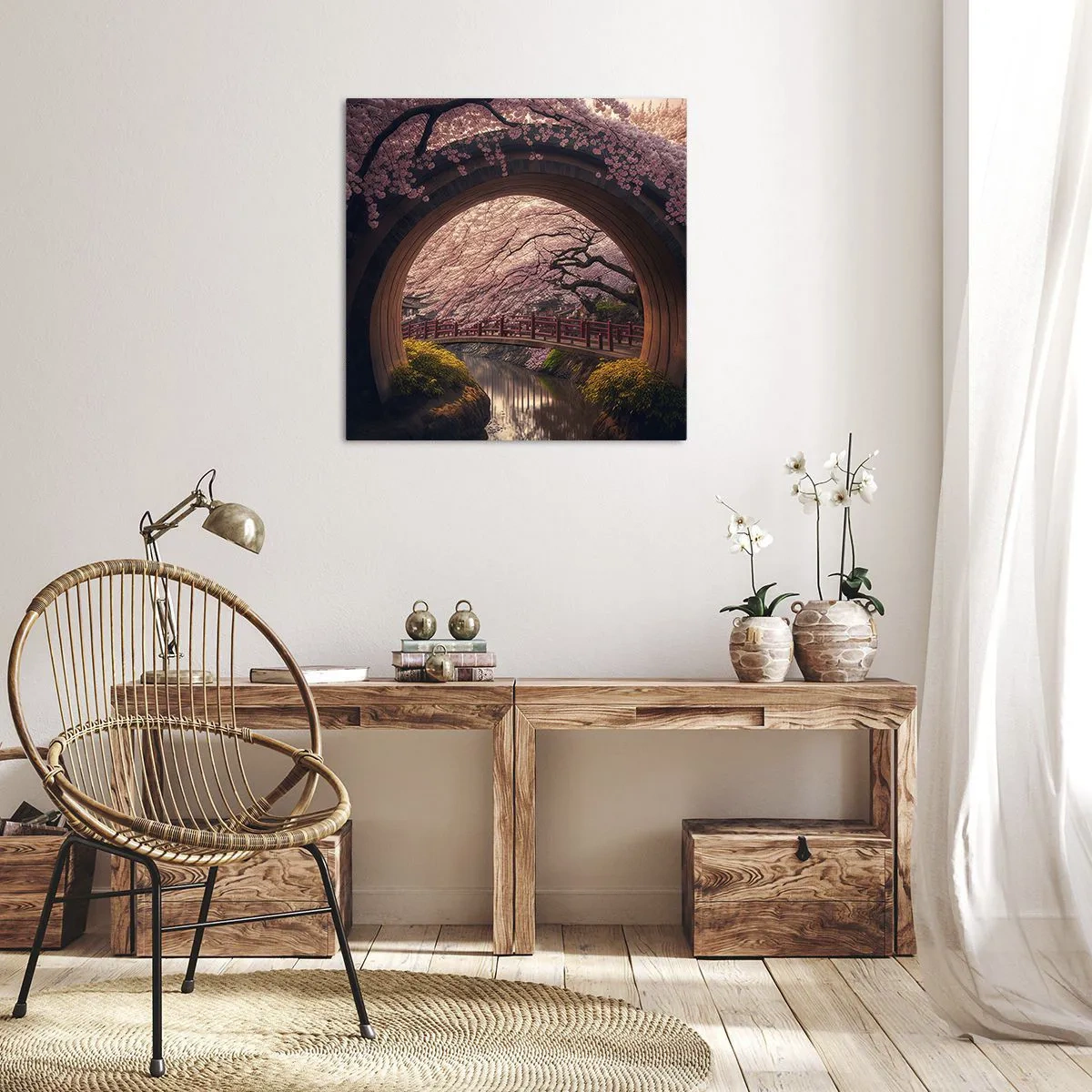 Bild auf Leinwand - Leinwandbild - Japanischer Frühling - 60x60 cm