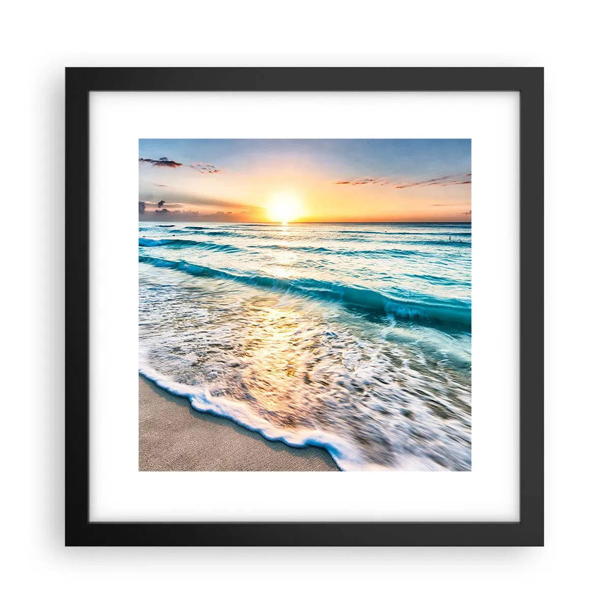 Poster in einem schwarzem Rahmen - Ein Blick lohnt sich - 30x30 cm