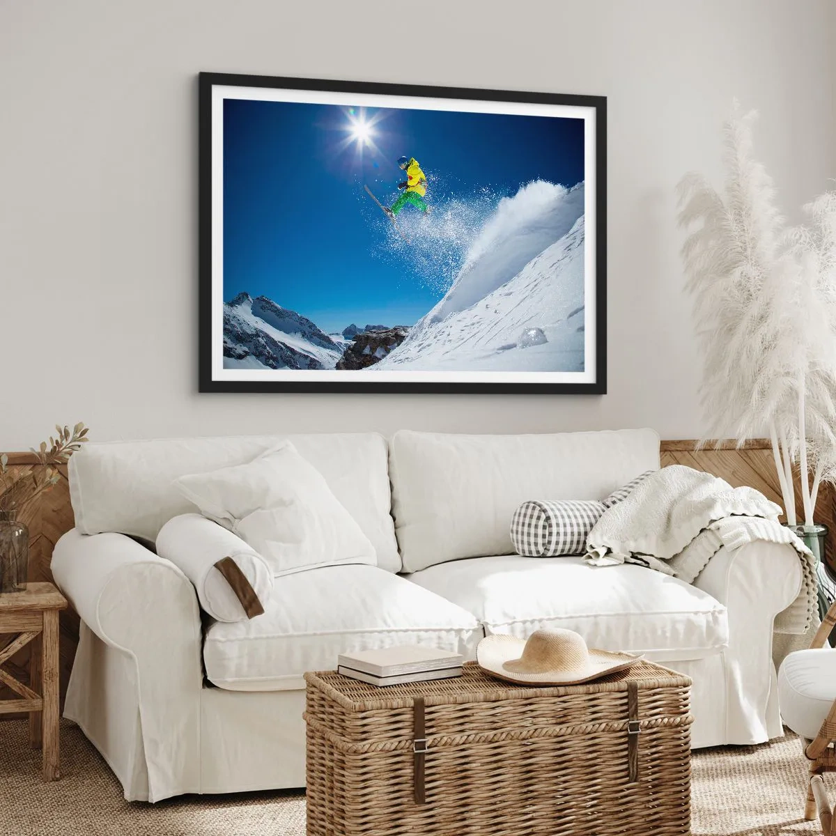 Poster in einem schwarzem Rahmen - Tanzen mit den Bergen - 40x30 cm