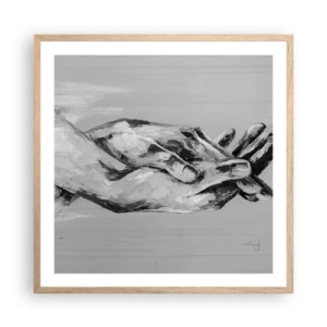 Poster in einem Rahmen aus heller Eiche - Anfang… - 60x60 cm