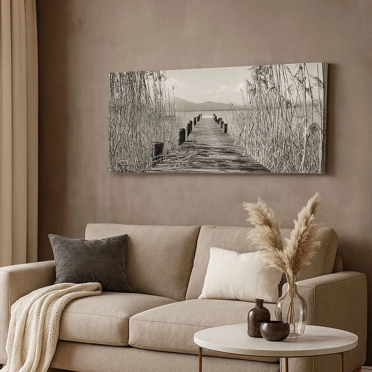 Bild auf Leinwand - Leinwandbild - In der Stille des Grases - 100x40 cm