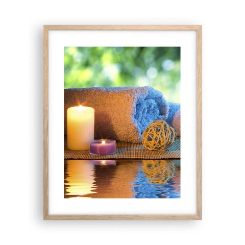 Poster in einem Rahmen aus heller Eiche - Zeit für den Körper - 40x50 cm