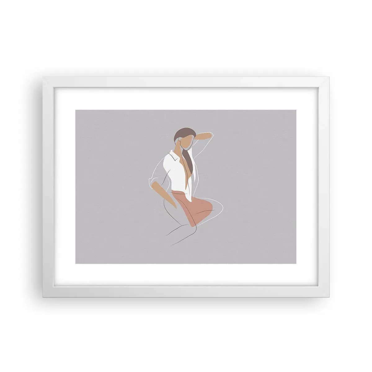 Poster in einem weißen Rahmen - Umriss der Anmut - 40x30 cm