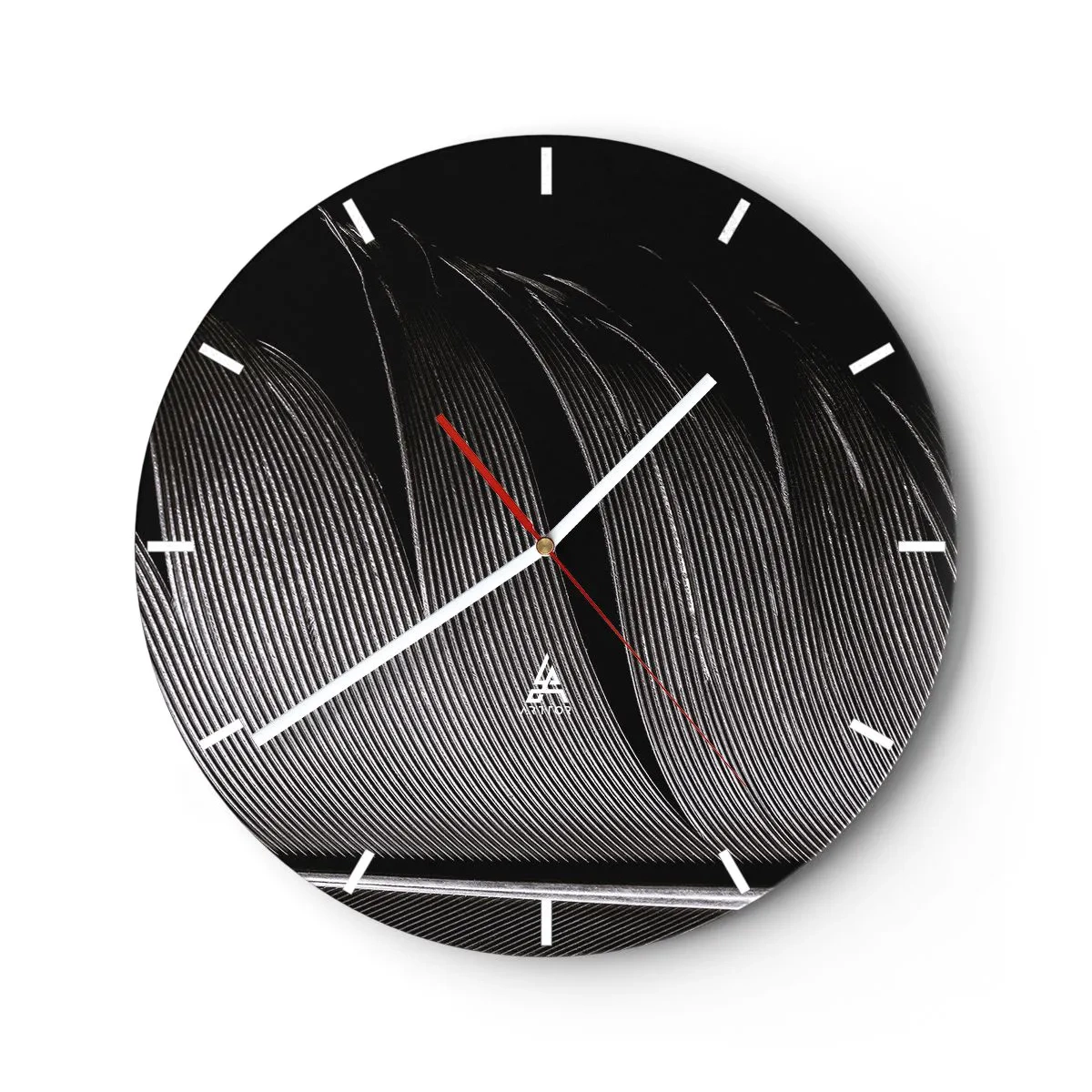 Wanduhr - Glasuhr - Stift – ein wunderbares Design - 40x40 cm