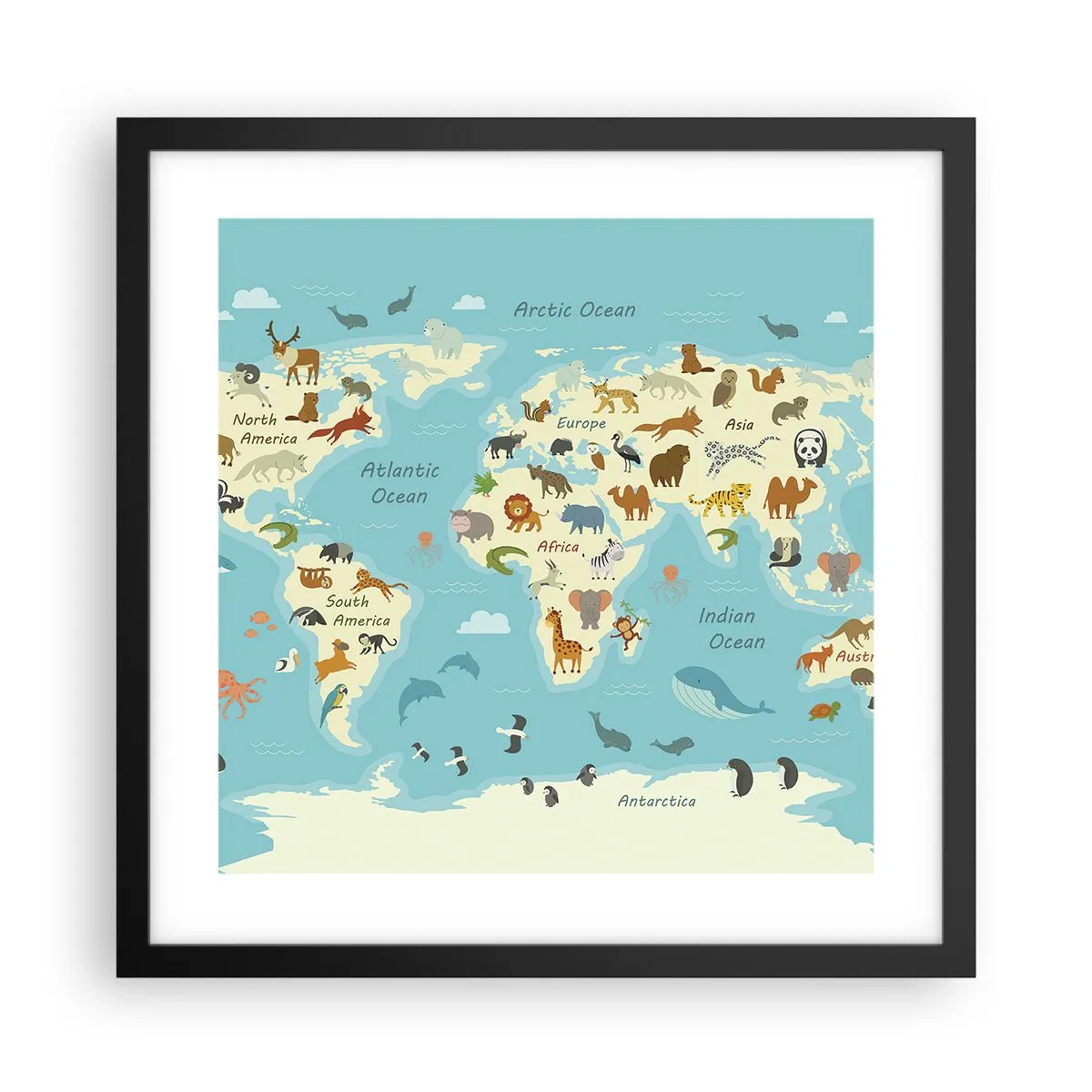 Poster in einem schwarzem Rahmen - Gute Nachbarn - 40x40 cm